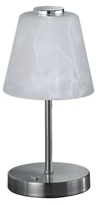 Obrázok produktu pre LED stolná lampa, kovová, 2,5 W, matný niklový povrch, sklo v odtieňoch svetlomodrej