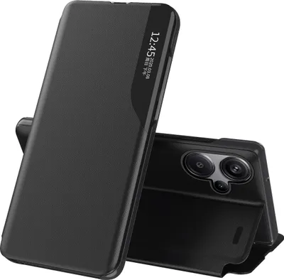 Obrázek produktu pro Flipové pouzdro pro Xiaomi Redmi Note 13 Pro+,Polyuretankůže pouzdro s okénkem a funkcí stojánku černé