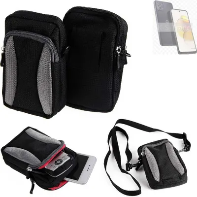 Produktbild von K-S-Trade Holster Schutz Hülle kompatibel mit Motorola Moto G73 5G Handy Hülle Gürteltasche Umhängetasche mit Zusatzfach schwarz
