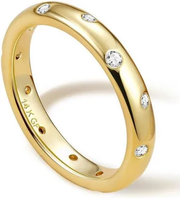 Image de Bague pour femme, en or plaqué 14 carats, avec zircone, taille 52