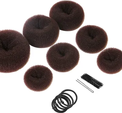 Produktbild von INF 32er-Pack Donut-Haaraccessoires-Set Braun