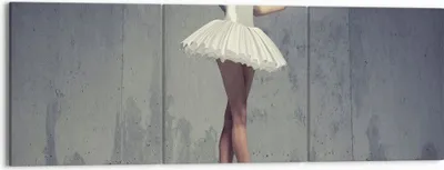 Produktbild von Bild auf Leinwand - Leinwandbild - 3 Teile - Ballerina Weiß Wand - 150x50cm - Wand Bild - Wanddeko - Wandbilder - Leinwanddruck - Bilder - Wanddekoration - Leinwand bilder - Wandbild - CA150x50-4344