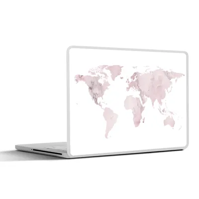 Produktbild von MuchoWow® Laptop Aufkleber Sticker Cover Weltkarte - Marmor - Rosa 36.5x27.5 cm - Laptop-Sticker