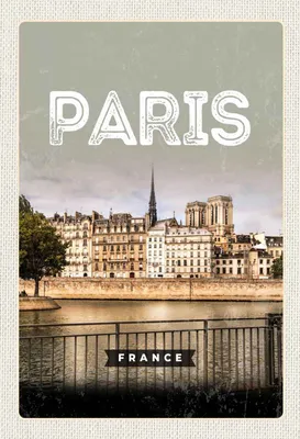 Produktbild von vianmo Holzschild 30x20 cm Paris Frankreich Architektur