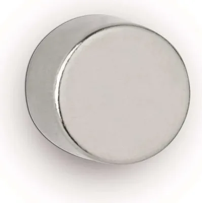 Produktbild von MAUL Magnet rund 10 Stück 5,3 kg Stahl Metall Neodym magnetisch Ø 1.2 x 1 cm silber