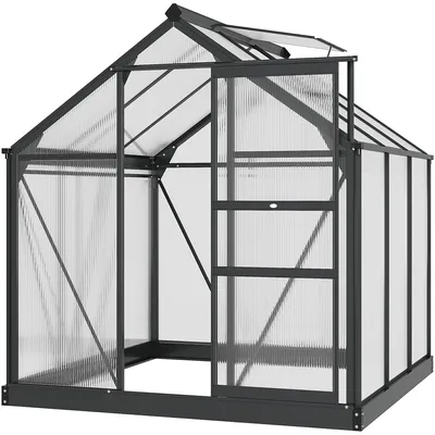 Image de Kweekkas - Serre de jardin - Culture en serre - Serre potager - Serre en polycarbonate - Gris - Structure en aluminium - Résistant aux UV