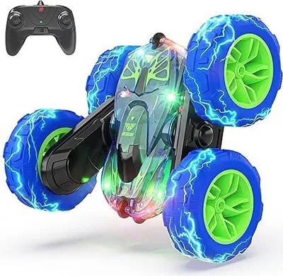 Immagine prodotto di BEZGAR 203 Auto telecomandata a 4 ruote motrici, luci LED, blu, batteria da 500 mAh