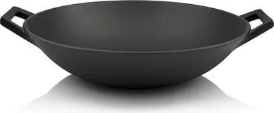 Produktbild von BBQ-Toro Gusseisen Wokpfanne Ø 35,5 cm, bereits eingebrannt, Gusspfanne