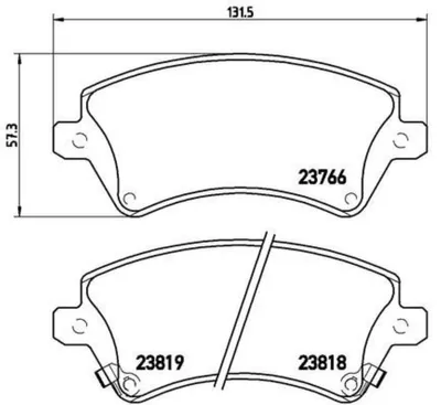 Produktbild von Brembo Bremsbelagsatz, Scheibenbremse Vorderachse P 83 064