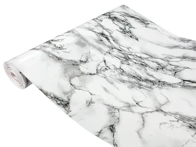 A roll of marble-patterned adhesive film.