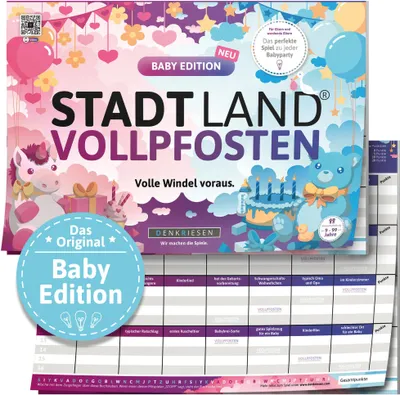 Produktbild von DENKRIESEN - STADT LAND VOLLPFOSTEN® - BABY EDITION - "Volle Windel voraus." - A4