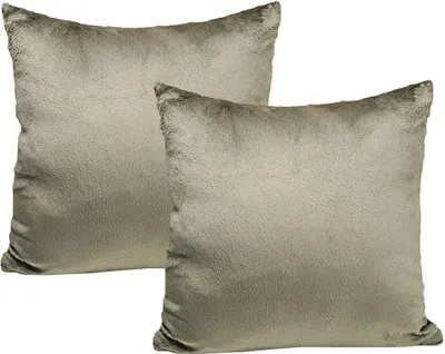 Produktbild von JACK 2er Set Teddy Flausch Kissenhülle Kissenbezug Dekokissen flauschig kuschlig weich, Farbe:Taupe, Größe:45 x 45 cm