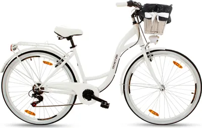 Produktbild von Goetze Citybike Mood 28 Zoll, 7-Gang Shimano, Tiefeinstieg, Damenfahrrad inkl. Rattan-Korb