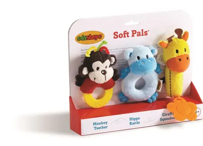 Produktbild von Edushape Soft Friends - Beißring, Rassel und Quietsche