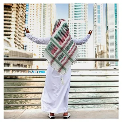 Produktbild von Palästina Schal 49x49in Polyester Keffiyeh mit Quasten