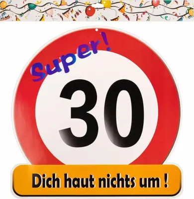 Produktbild von Riesenschild "Super! 30"  D50cmMix