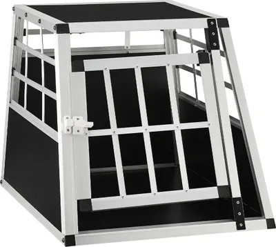 Zdjęcie produktu dla Boks transportowy dla psa 26961, aluminiowy, wytrzymały i łatwy w utrzymaniu, zamykane drzwiczki, M, 69 x 54 x 51 cm