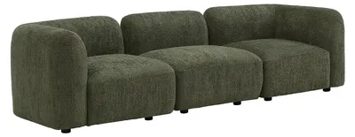 Produktbild von Modulierbares Sofa für 3 Personen aus Bouclé-Stoff in Grün DANEPI