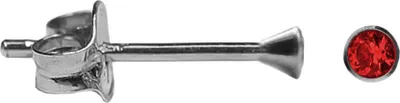 Produktbild von Kelchohrstecker 925 Sterling Silber mit Zirkonia in rot 2-5mm Größe - 3 mm