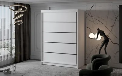 Obrázek produktu pro Dvoudveřová šatní skříň NICA - šířka 150 cm, bílá