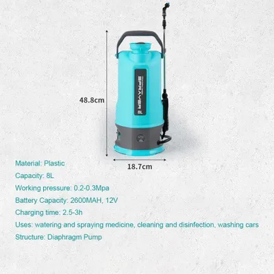 Produktbild von Elektrische Gartenspritze - 8 l Akku-Drucksprüher - Für Bewässerung, Desinfektion und Pestizidausbringung