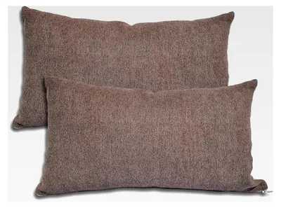Produktbild von 2er Set Sofakissen 50x30cm - 2 Kissen mit Füllung und Bezug in Dunkelbraun