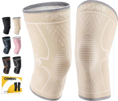 CAMBIVO Ginocchiere Ortopediche Di Compressione - 2 Pezzi - Antiscivolo, Elastiche Per Sport, Corsa, Palestra - copertina
