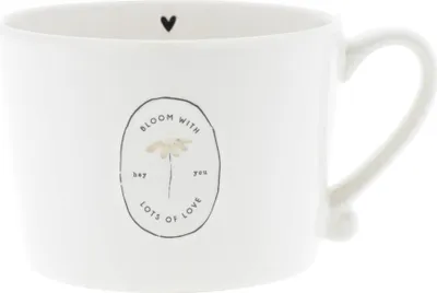 Produktbild von Tasse, Becher bloom with lots of love weiß beige 270ml Bastion Collections