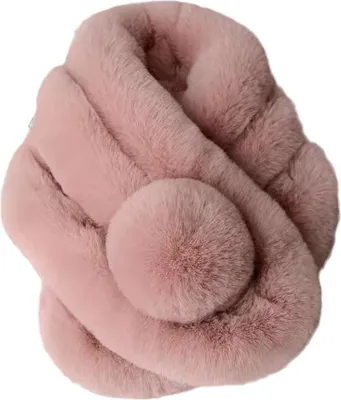 Produktbild von Damen Schal Winter Plüschschal, Weich Warm Flauschig Kaninchenfell Kunstfell Winterschal Herbstschal Kunstpelz Pelzkragen Schal Schlauchschal Loopschals