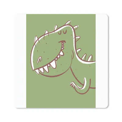 Produktbild von MuchoWow® Mauspad Mousepad Dinosaurier - Tiere - Grün - Zeichnung - Kinder - Kinder 20x20 cm - Mousepads - Maus Mat - Pad - Mausunterlage - Desk Mat - Bureauartikeln