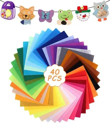Produktbild von Famanu Vliesstoffe 40 Farben für DIY-Kreationen - 10 x 10 cm