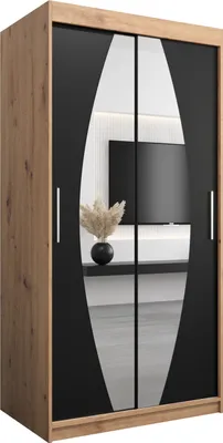 Produktbild von Kleiderschrank, Schiebetürenschrank Schlafzimmer, Schrank mit Spiegel ELYPSE 100 cm