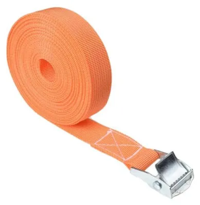 Immagine prodotto di Cinghia di fissaggio, cinghia di tensionamento, 2,5 cm x 400 cm, arancione, polipropilene, fibbia in lega di zinco