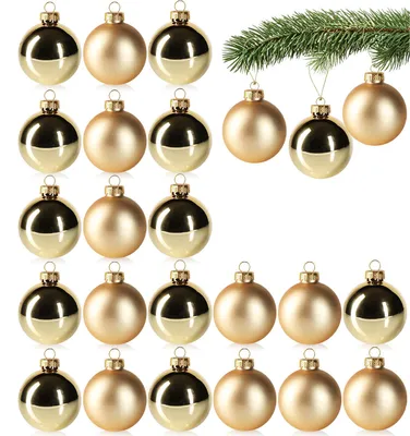 Produktbild von com-four® 24x Christbaumkugeln - Weihnachtskugeln aus echtem Glas für Weihnachten - Baumschmuck für die Weihnachtstanne - Ø 6 cm