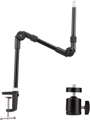 Zdjęcie produktu dla Andoer ST-01 Elastyczny, składany uchwyt stołowy z metalowym mocowaniem i adapterem z głowicą kulową 1/4 cala o udźwigu 3 kg do oświetlenia wypełniającego LED ring light kamery internetowej smartfona