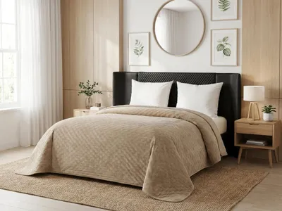 Produktbild von Samt-Tagesdecke ASTRALIA, beige Größe: 170 x 210 cm