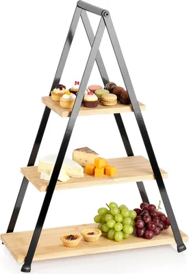 Produktbild von Vilde | Etagere - Braun - 53 cm - Aus Bambus - 3-stufig - für Gebäck Kekse und Obst