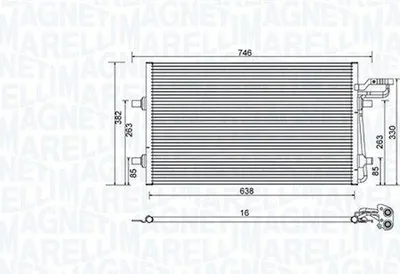 Produktbild von MAGNETI MARELLI 350203934000 Kondensator Klimaanlage Klimakondensator für VOLVO V50 (545)