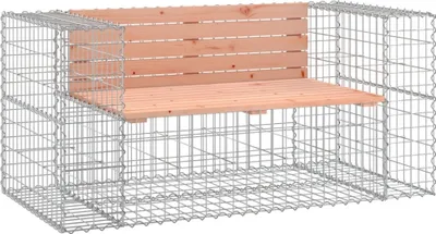 Obrázek produktu pro vidaXL Gabionová zahradní lavička 143x71x65,5 cm Masivní dřevo douglasky tisolisté