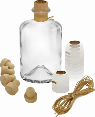 Produktbild von 27x Profi Set Apothekerflaschen leer 1000 ml Glas Flaschen zum selbst befüllen & transparente Schrumpfkapseln mit Siegel gold & Korken & Bast