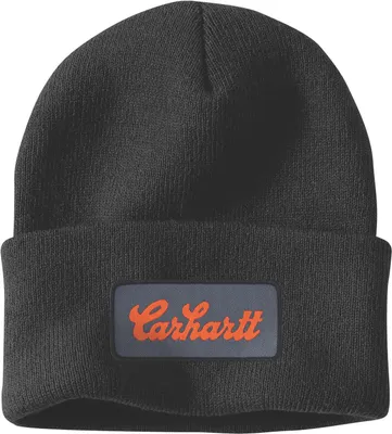 Zdjęcie produktu dla Carhartt czapka męska Knit Cuffed Script Patch Beanie | 107007, kolor:czarny, rozmiar:OS
