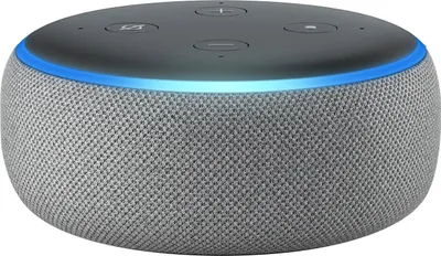 Produktbild von Amazon Echo Dot, Amazon Alexa, Rund, Grau, Android, iOS, Einschalten, Amazon Music, Spotify, Verkabelt & Kabellos