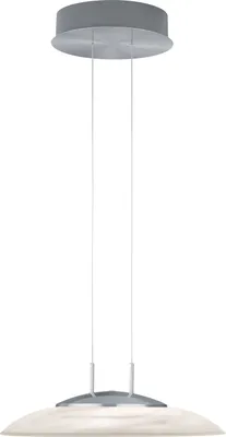 Produktbild von LED-Pendelleuchte - Nickel matt - Weiß - 42 x 150 cm - Glas - Metall - 1-flammig - höhenverstellbar