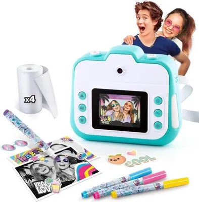 Obrázek produktu pro Okamžitý fotoaparát, Canal Toys Creator CLK 001T, tyrkysový, včetně per a samolepek, vytiskne přes 250 fotografií