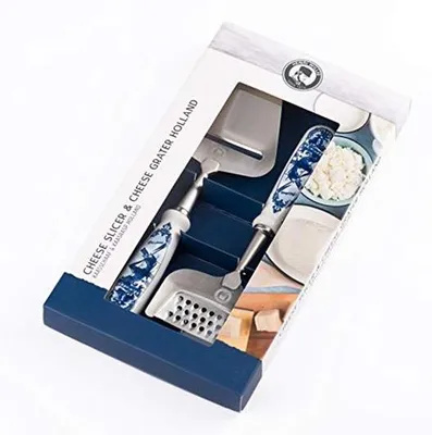 Produktbild von Käseschneider- und Käsereibe-Set – Delfter Blau – Küchenzubehör