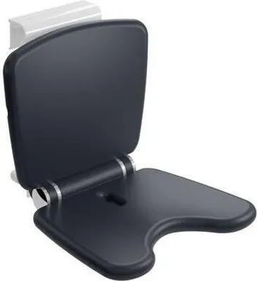 Produktbild von HEWI Einhängesitz Komfort der Serie 802 LifeSystem, Einhängevorrichtung Aluminium, weiß pulverbeschichtet, Sitzfläche und Rückenlehne aus PUR 92 (Anthrazitgrau), Sitzfläche 444 mm breit, 384 mm tief