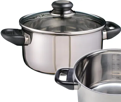 Produktbild von Edelstahltopf Universaltopf Kochtopf Edelstahl 3L mit Glasdeckel