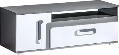 Produktbild von Furniture24 Tv Schrank Apetito AP17 Fernsehenschrank Lowboard Unterschrank mit Tür und Schublade Weiß/Grau