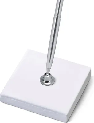 Immagine prodotto di Portapenne con biro 8x8x16cm bianco / argento