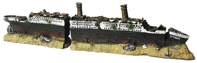 Zdjęcie produktu dla Dekoracja do akwarium: Wrak statku Titanic, żywica, wymiary: 38,5 x 9 x 5 cm